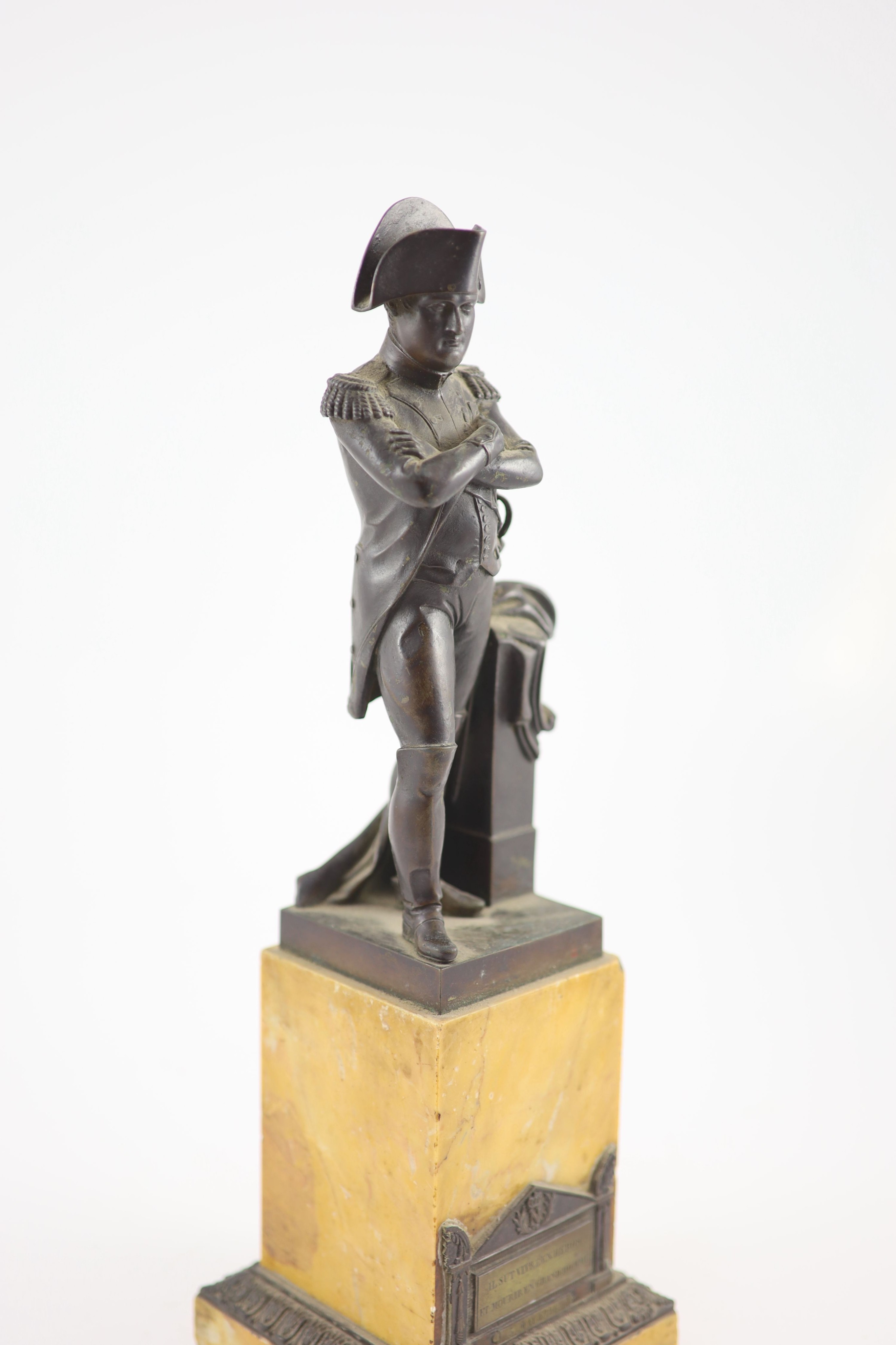 A 19th century bronze figure of Napoleon H 37cm.